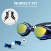 1Pcs Adult Electroplated Swimming Goggles, Anti-Fog, Waterproof, Electroplated Swimming Goggles, Anti-Fog Lenses - Leak-Proof, Anti-Uv - Suitable for Training 6