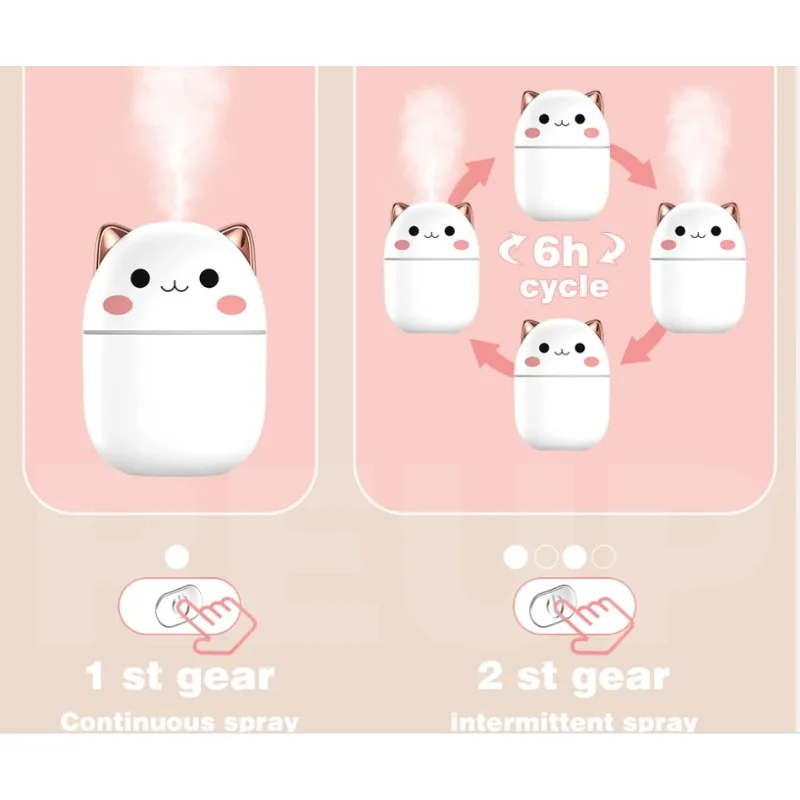 Air Humidifier Kitten Cute Aromatherapy Diffuser Home Air Purifier