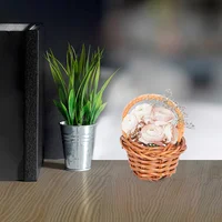 12pcs Mini Woven Basket Flower Storage Basket Dollhouse Flower Basket Small Easter Candy Gift Container Party Favor Decor Box 4