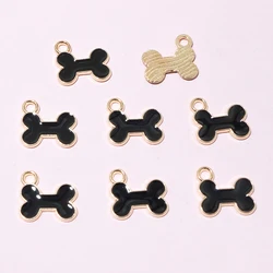 Charming Enamel Bone Pendants for DIY Jewelry Making - Set of 20 (Black)