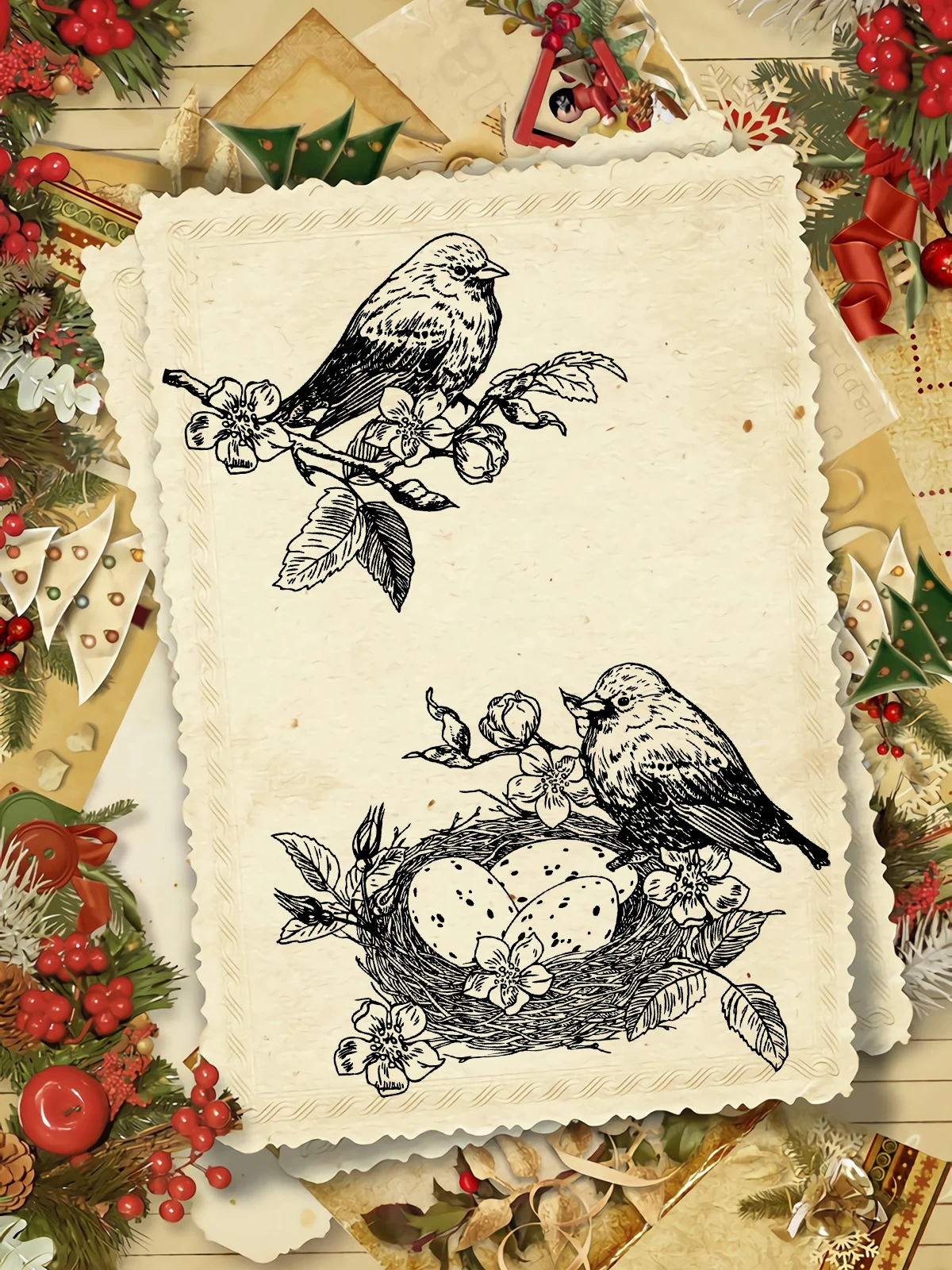 AZSG Vintge Birds Clear Stamps For DIY Scrapbooking Paper Card Making Album Fun Decorative Silicone Seal Craft