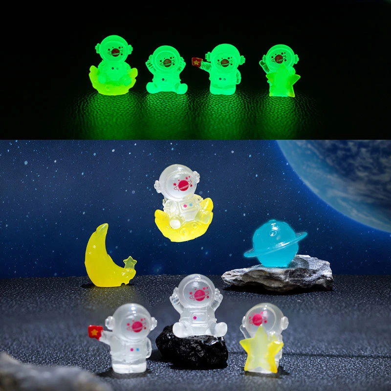 

1Pcs Luminous Astronaut Resin Spaceman Figurine Home Decor Glowing Miniature Desktop Home Decoration Accessories