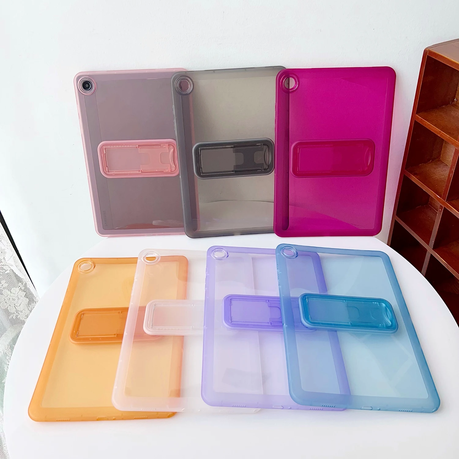 Transparent Kickstand Tablet Case with Clear Stand and Protective Cover