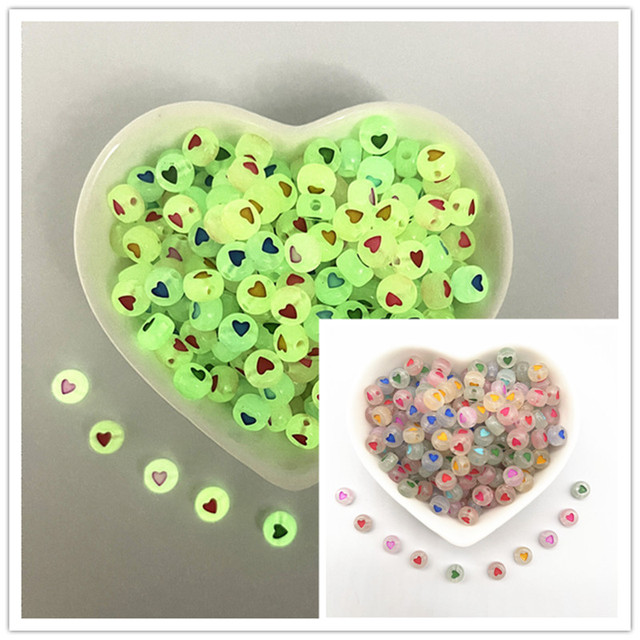 7x4mm A-Z Luminous Beads Letter Beads Acrylic Spaced Beads For Jewelry Making DIY Charms Bracelet