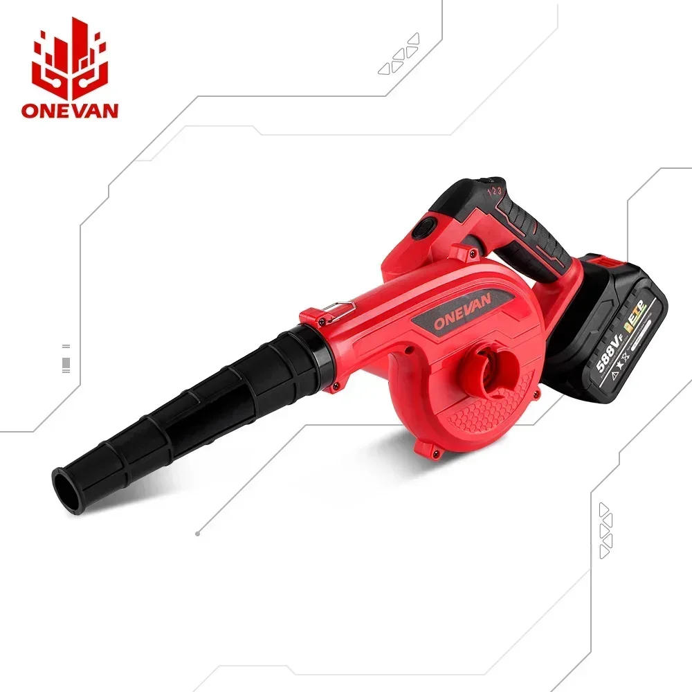 ONEVAN 2 In 1 3500W Cordless Electric Air Blower 3 Gear Speed 180° Rotation Blowing Suction Leaf Blower For Makita 18V Battery