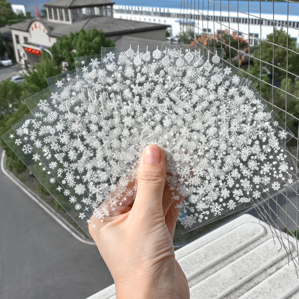 

Winter Xmas 3D Nail Sticker Christmas Elk Santa Snowflake Bronzing Slider Design Polish Nails Decals Nail Art DIY Decoration