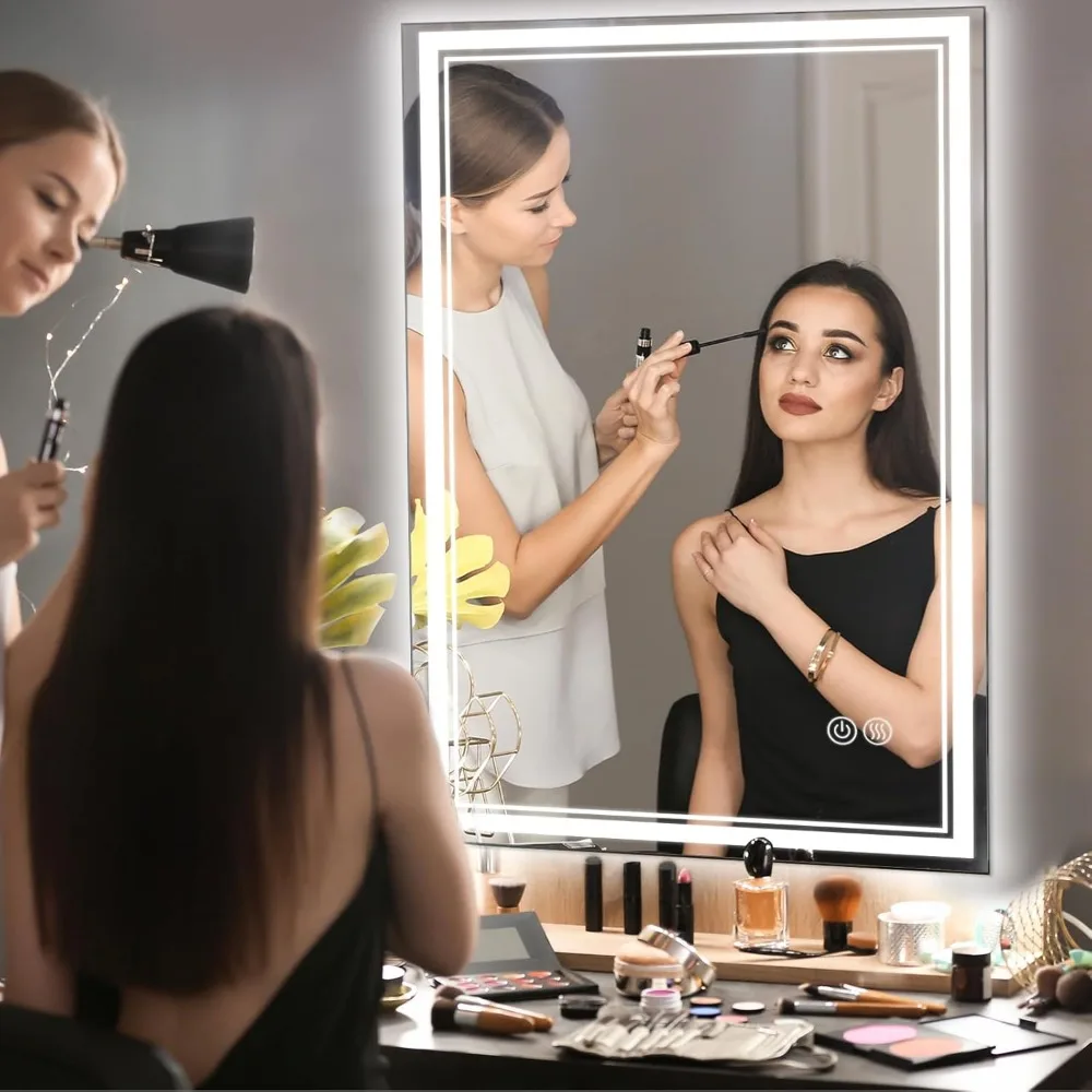 24'' X 36'' LED Bathroom Mirror with Backlit + Front 3 Colors Lights Mirrors Smart Wall-Mounted Bathroom Vanity Mirror