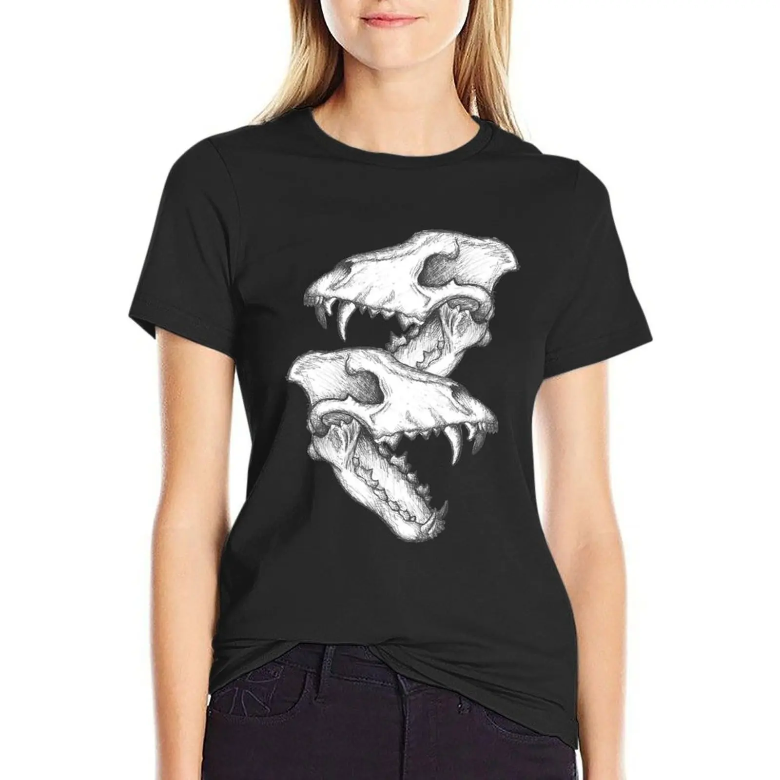 

Wolf Skulls T-Shirt anime clothes animal print shirt for girls cute clothes designer clothes Women luxury