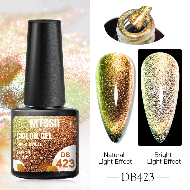 

Mtssii 6ml Reflective Cat Eye Nail Gel Magnetic Glitter Holographics Semi-permanent Gel Nail Polish Soak Off UV Led Gel Varnish