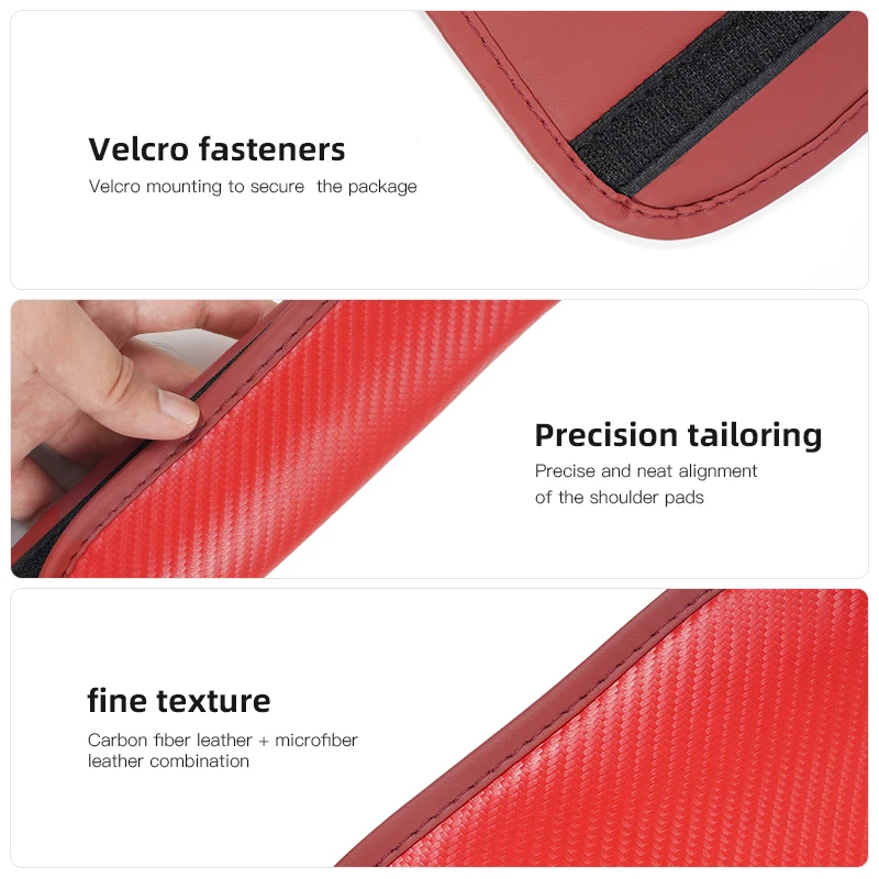 2Pcs Car Seat Belt Shoulder Cover Carbon Fiber Shoulder Neck Soft Pad For Volkswagen Jetta Golf Passat GTI Tiguan Atlas Eos