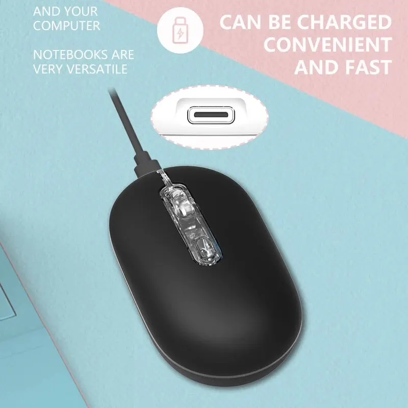 1 PC ITLY Rechargeable Wireless Bluetooth Mouse 2.4G USB Mice For Android Windows Tablet Laptop Notebook PC For IPAD Mobile