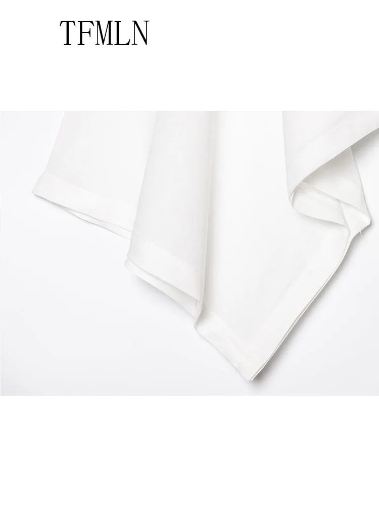 TFMLN 2025 Summer Women Asymmetrical Kimono Style Blouse Fashion Causal V-neck Batwing Sleeve Loose Top High Street Pullover Top