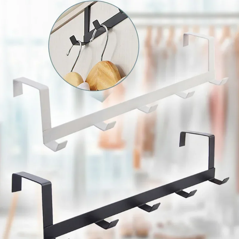 Coat Hook Rack Over Door 5 Hooks Home Organizer Metal Hanging Rack Cloth Coat Hat Hanger Bathroom Kitchen Accessories 1Pcs clothes rack clothes hook
