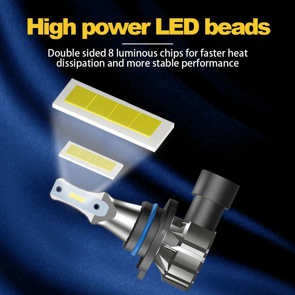 LED 헤드라이트 자동차 램프, 6000K HB3 HB4, PONTIAC BONNEVILLE Exc GXP 1992 1993 1994 1995 1996 1997 1998 1999 2000 01-2005, 2 