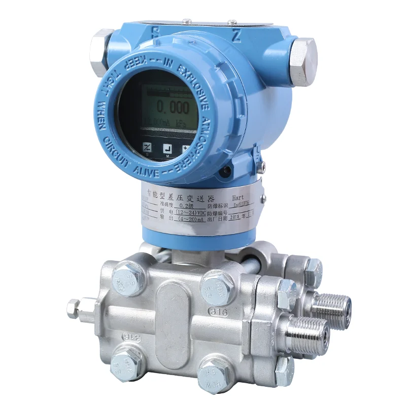 

High Accuracy 0.075% Smart Differential Pressure Transmitter 4-20ma Hart 3051 Gas Liquid Pressure Level Sensor