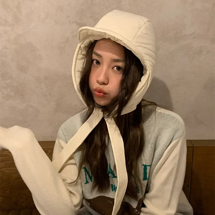Men and Women's Bomber Hats Winter Korean Version Ski Cold Cycling Thickened Warm Ear Protection Straps Pullover Caps
