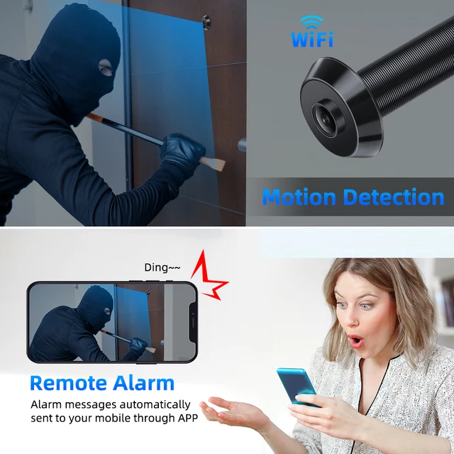 Wsdcam 1080P Mini Peephole Night Vision Door Eye WiFi Home Security Camera Motion Detection Door Viewer 3