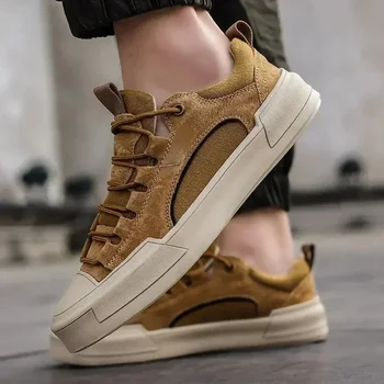 Trend Men's Casual Leather Shoes 2023 New Shoes for Men High-top Black Casual Male Sneakers Platform S 2023 New Tenis Masculino 1