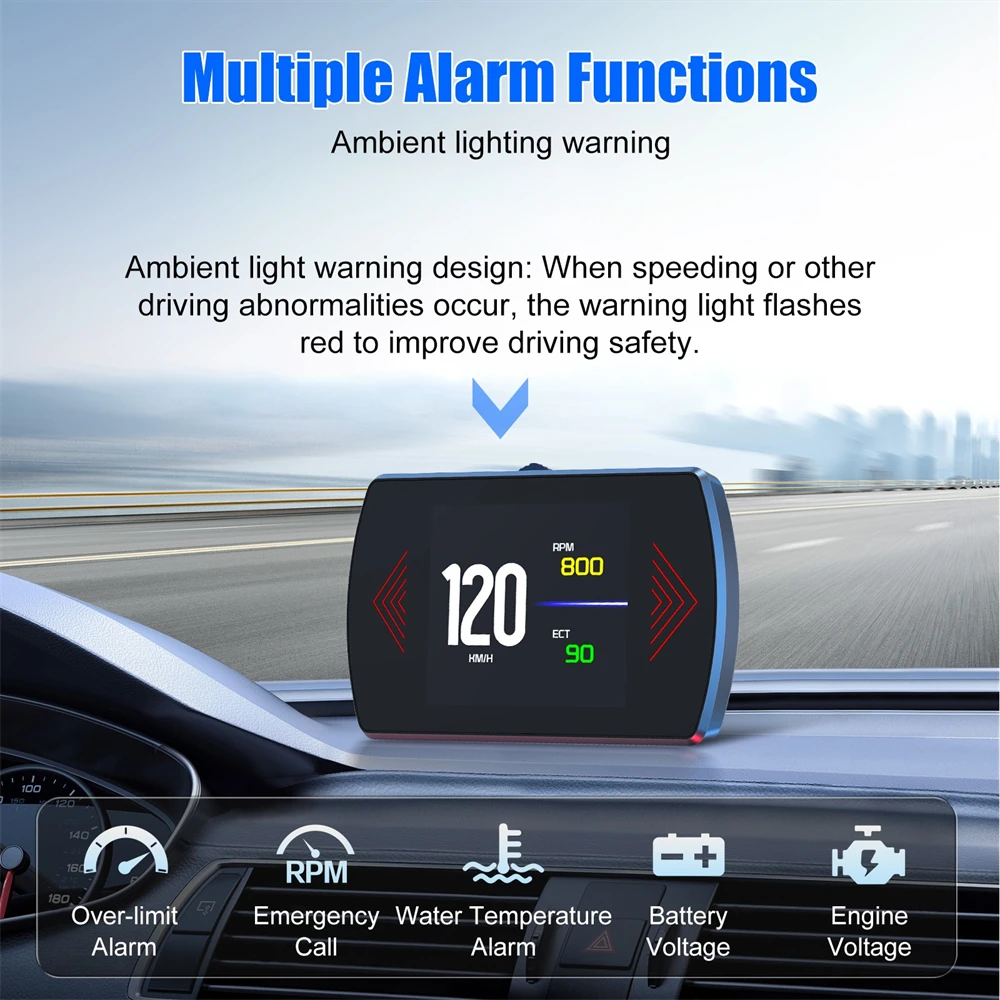 Car Head Up Display OBD2 Car Smart Digital Meter Speed Fuel Read Fault Code Driving Computer HUD