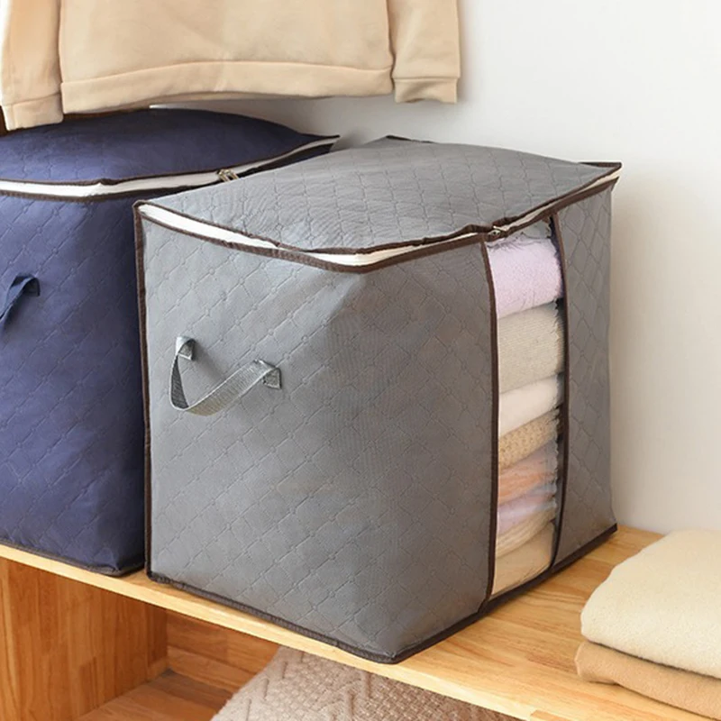 1PC/2PCS Quilt storage bag Home moisture-proof clothing quilt storage bag thickened non-woven fabric 4
