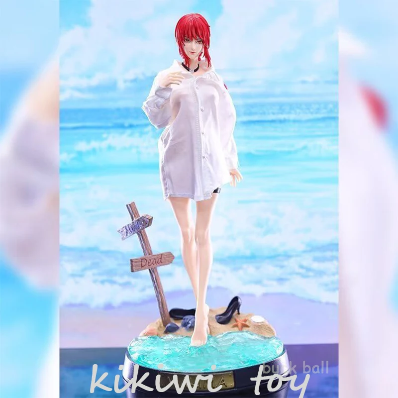 

31cm Chainsaw Man Makima Anime Figure Beach Sexy Makima Denji Power Action Figure Pvc Model Doll Collectible Ornament Gifts Toy