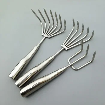 Claws Garden Hand Rake Stainless Steel Manual Small Leaf Rakes Integrated Gardening Tool Weeding Removal Puller Garden Yard