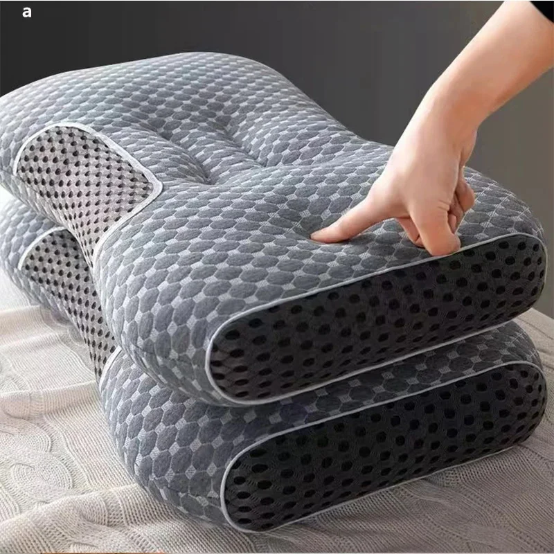 Neck Protection Pillow SPA Massage Non Collapsible Knitted Cotton Pillow Core Adult Pair Hotel Accommodation Household Home 2