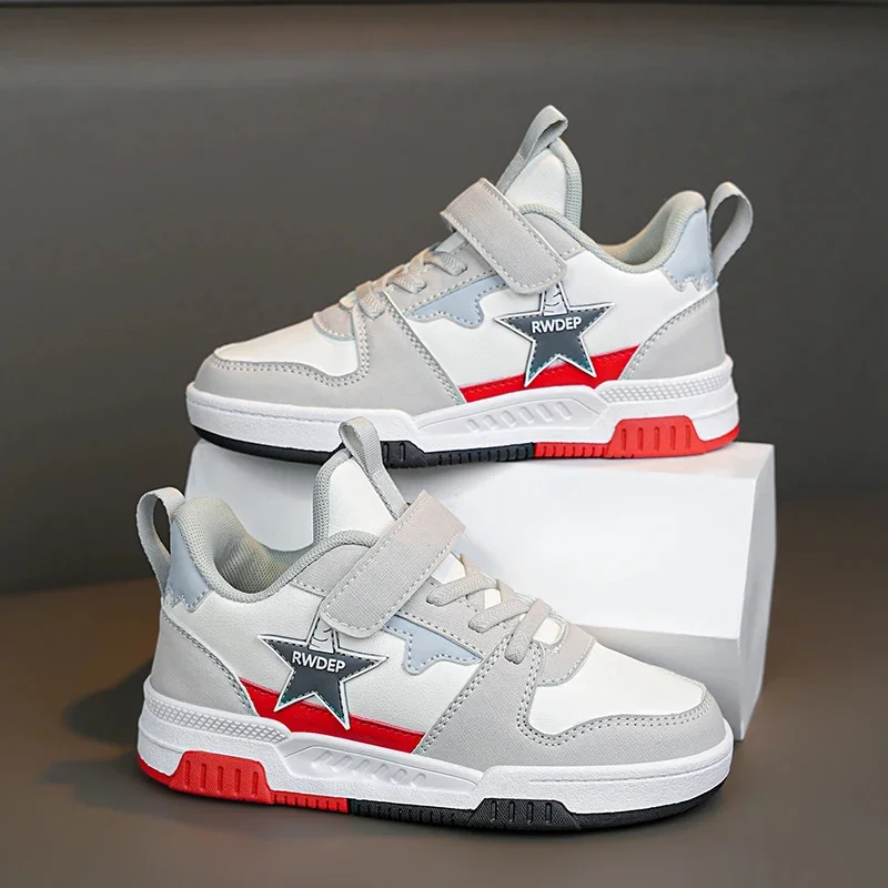 

Brand Kids Sneakers Rubber Boys Girls Toddler Casual Shoes Leather Waterproof Non-slip Sport Shoes Children Board Shoes 28-39