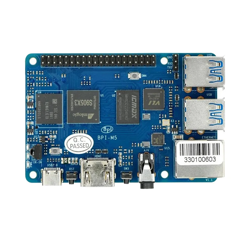 Banana Pi Bpi-M5 Con Chip Amlogic S905X3 Design 16G Emmc Compatibile Con Raspberry Pi 3B Dimensioni Ad Alte Prestazioni Come 4B