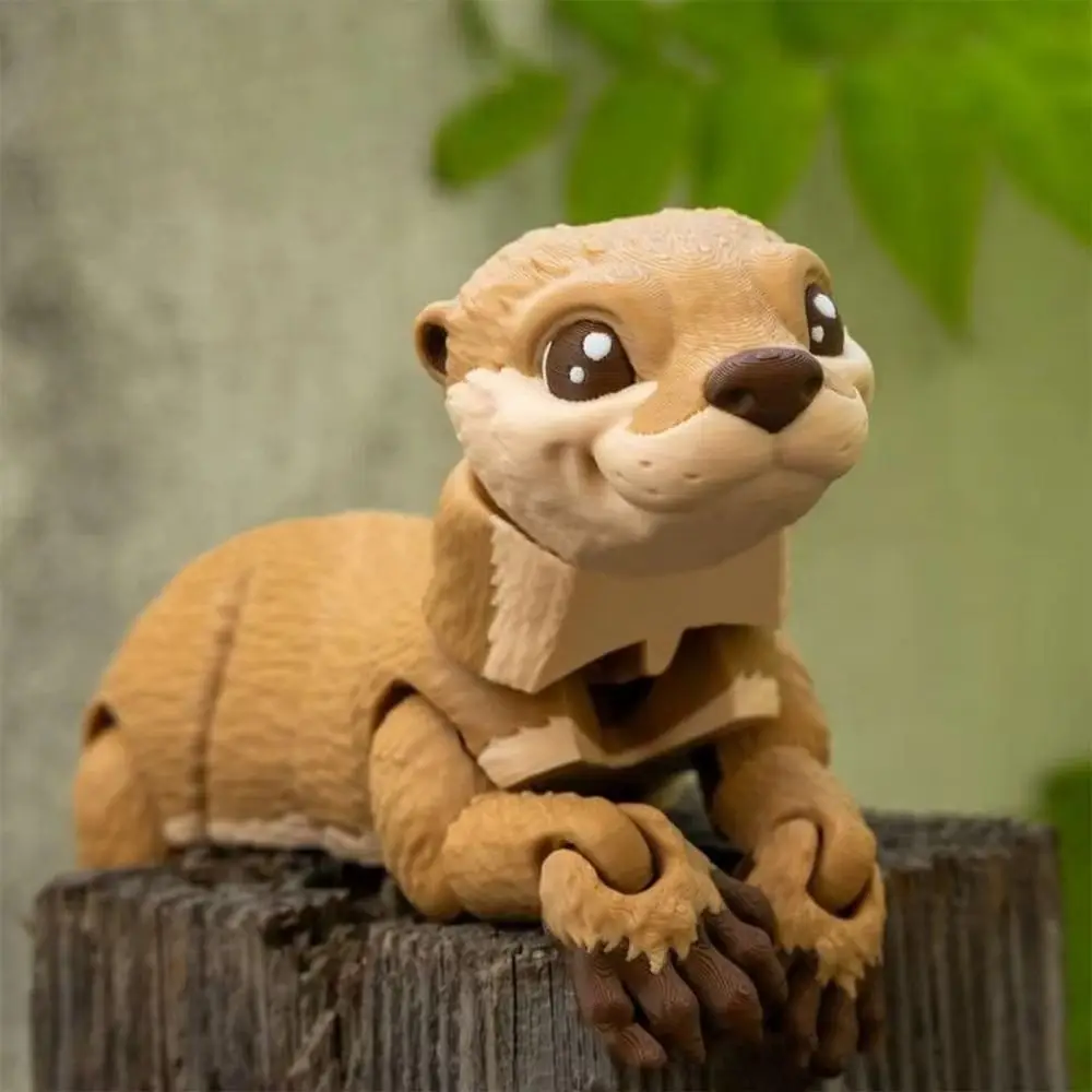 Creative Design 3D Printed Otter Multi-jointed Cute Style PLA Otter Model Toy Movable PLA Mini Otter Doll Home Decoration