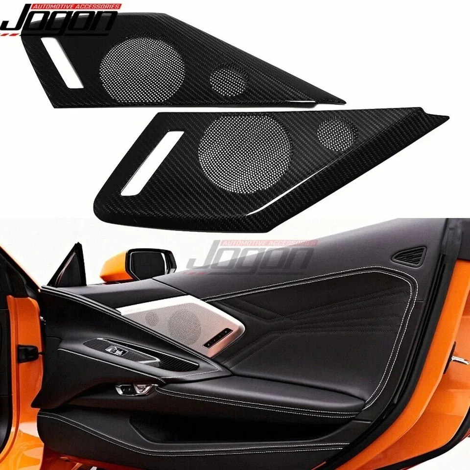 JOGON Carbon Fiber Console Waterfall Speaker Upper Cover Trim For 2020-2024 Corvette C8 HTC (Convertible Only)