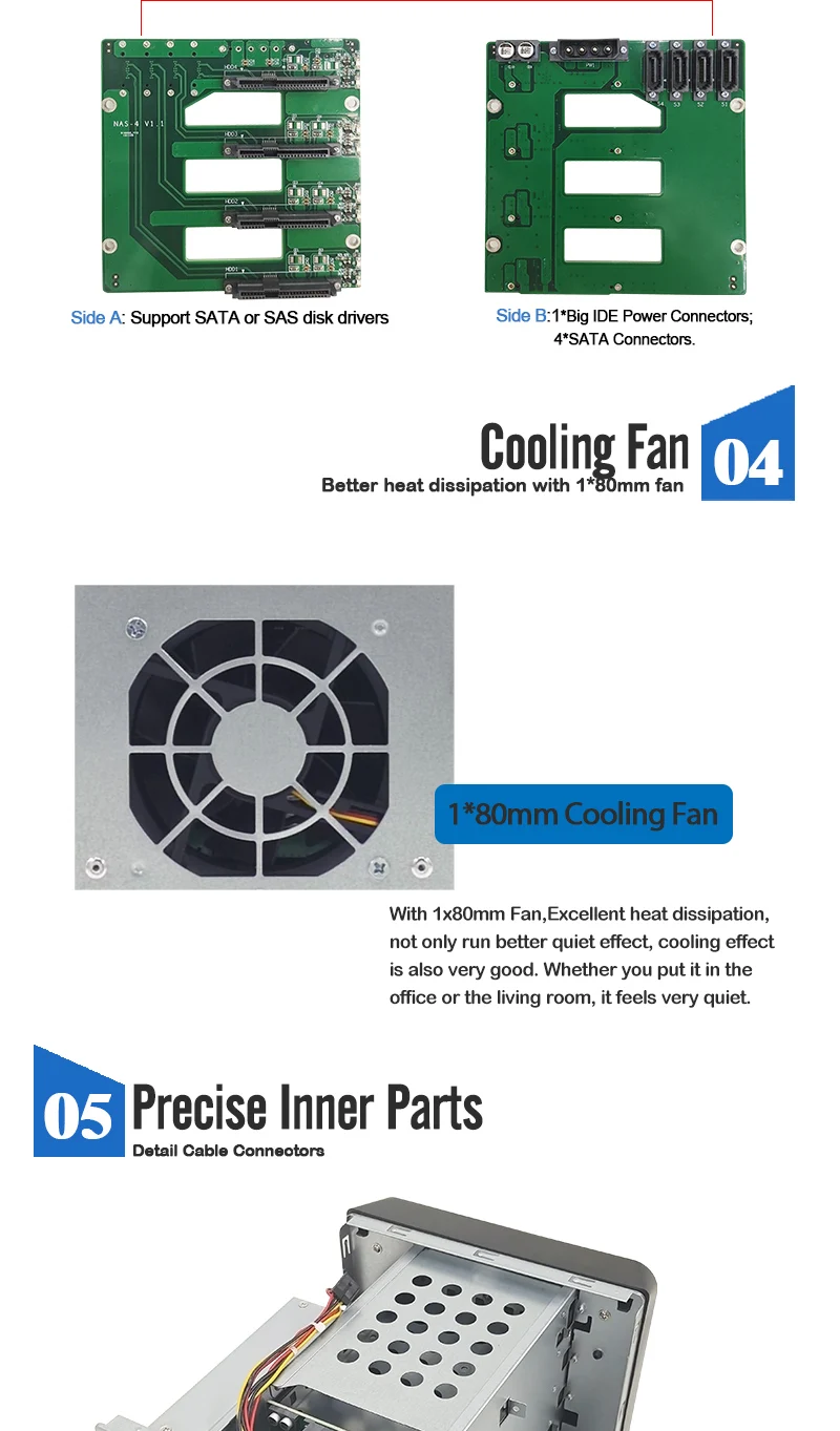 Bays Disk, NAS Case, Suporte Mini ITX, 2023, Novo