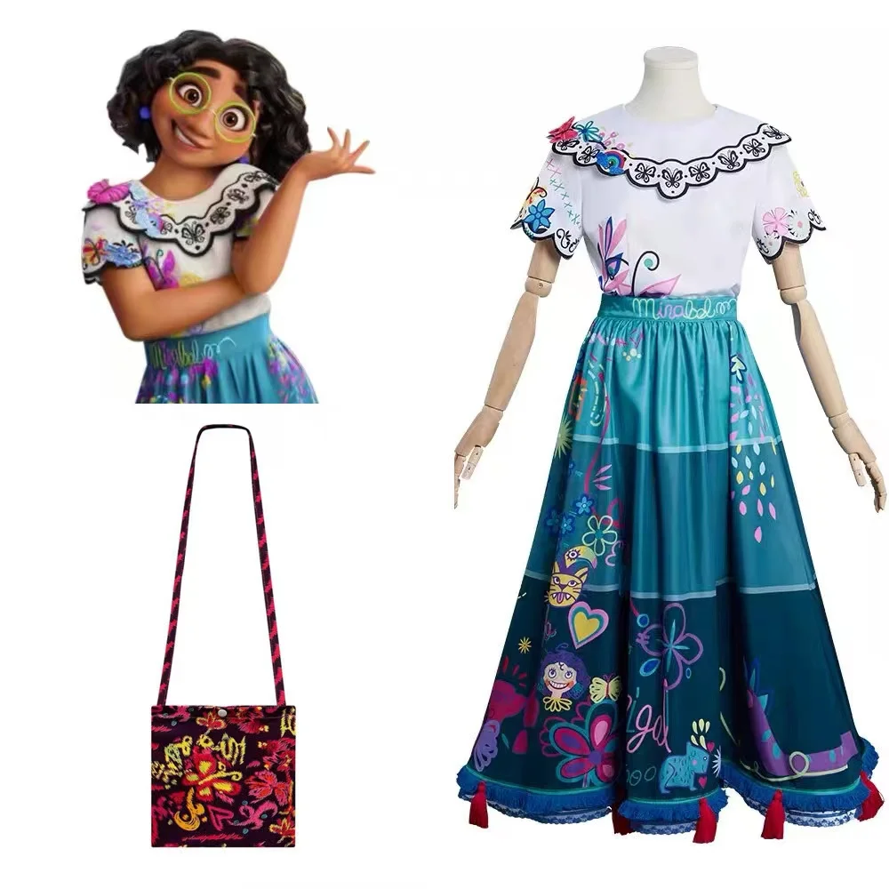 Mirabel Cosplay Costume Dress Outfits in bag Halloween Carnival Suit For Girls Adult Women |