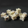 Set of 6 Bone Dice 16MM, Curved Bone Dice D&D RPG Game D6 Six Sided Plastic Bone Dice 6pcs Set 4