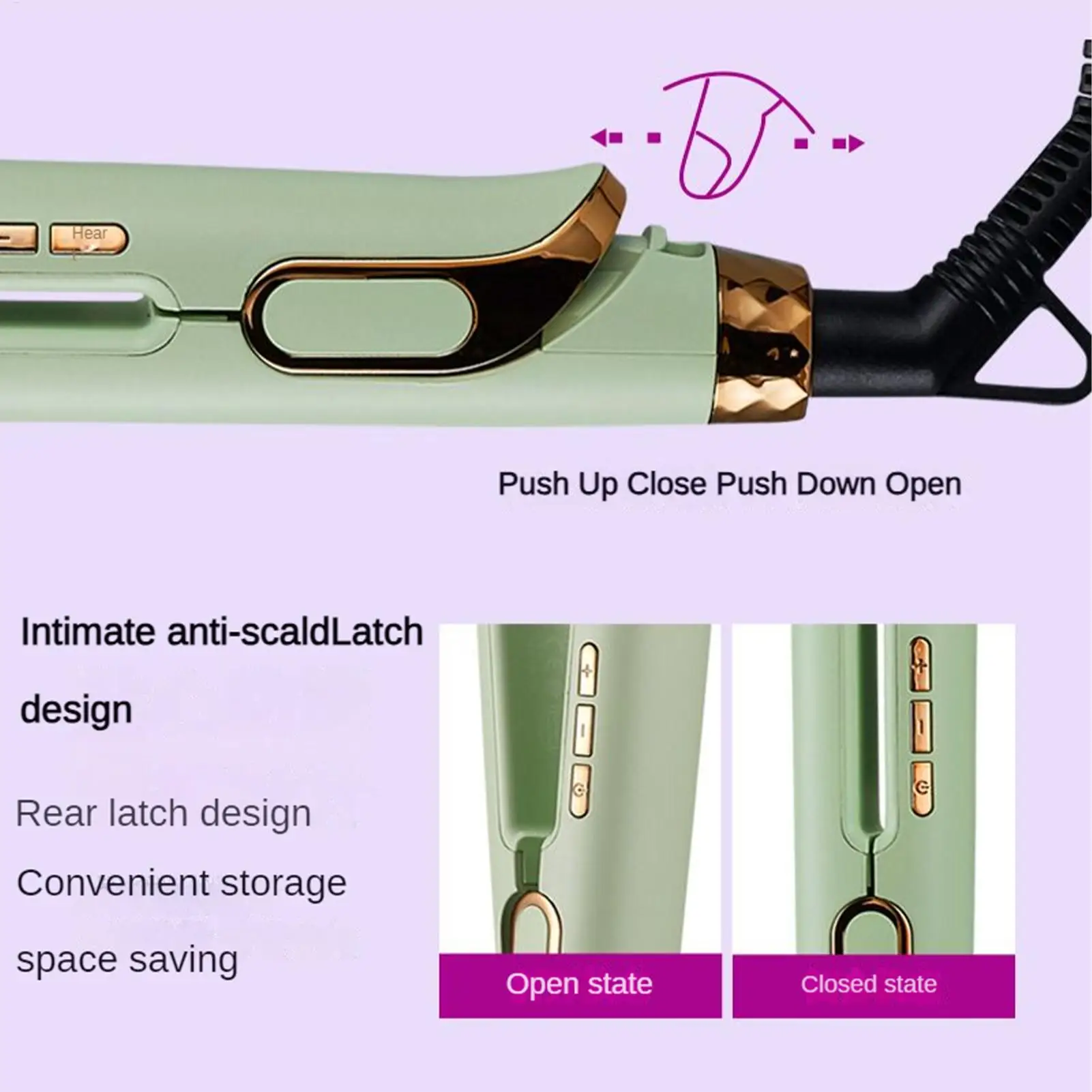 Hair Straightener 10 Levels Electric Ceramic 10 Levels Smart Styling Tool Ceramic Flat Iron for Home Travel Salon Wedding Party