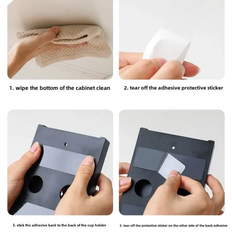 Wine Glass Rack Non-Drilled Cup Holder for Kitchen Dining Room - Upside Down Hanging Storage for Household Bar Glasses