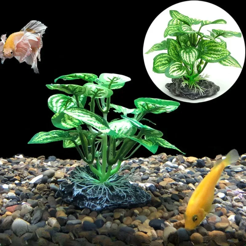 Simulation Aquatic Plants Fish Tanks Aquarium Decorations Reptile Boxes Plant Table Decorations Emulation Fabric Art Leaves