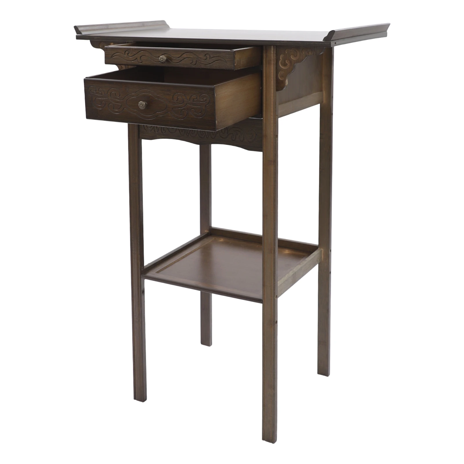 Retro Appearance Altar Table with Drawers Storage Meditation Table Strong Load Bearing Capacity
