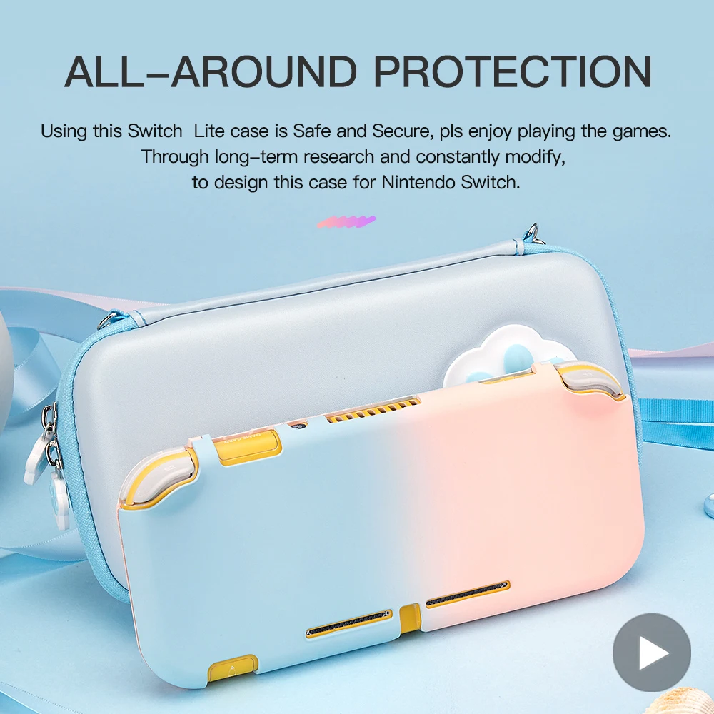 

Cute Pink Cover Housing Shell For Nintendo Switch Lite Case Accessories Skin Coque Game Thumb Grip Hull Of Protection Protective