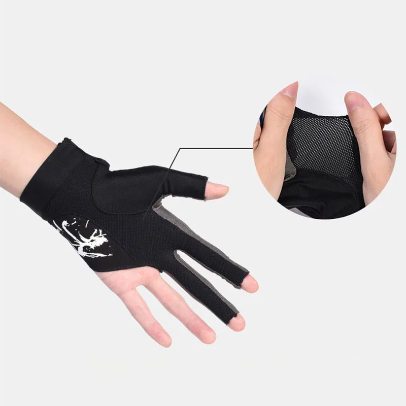 1Pcs Billiards Glove Three Fingered Fits Both Left and Right Hand Glove For Men Women Non Slip Elasticity Billiard Accessories