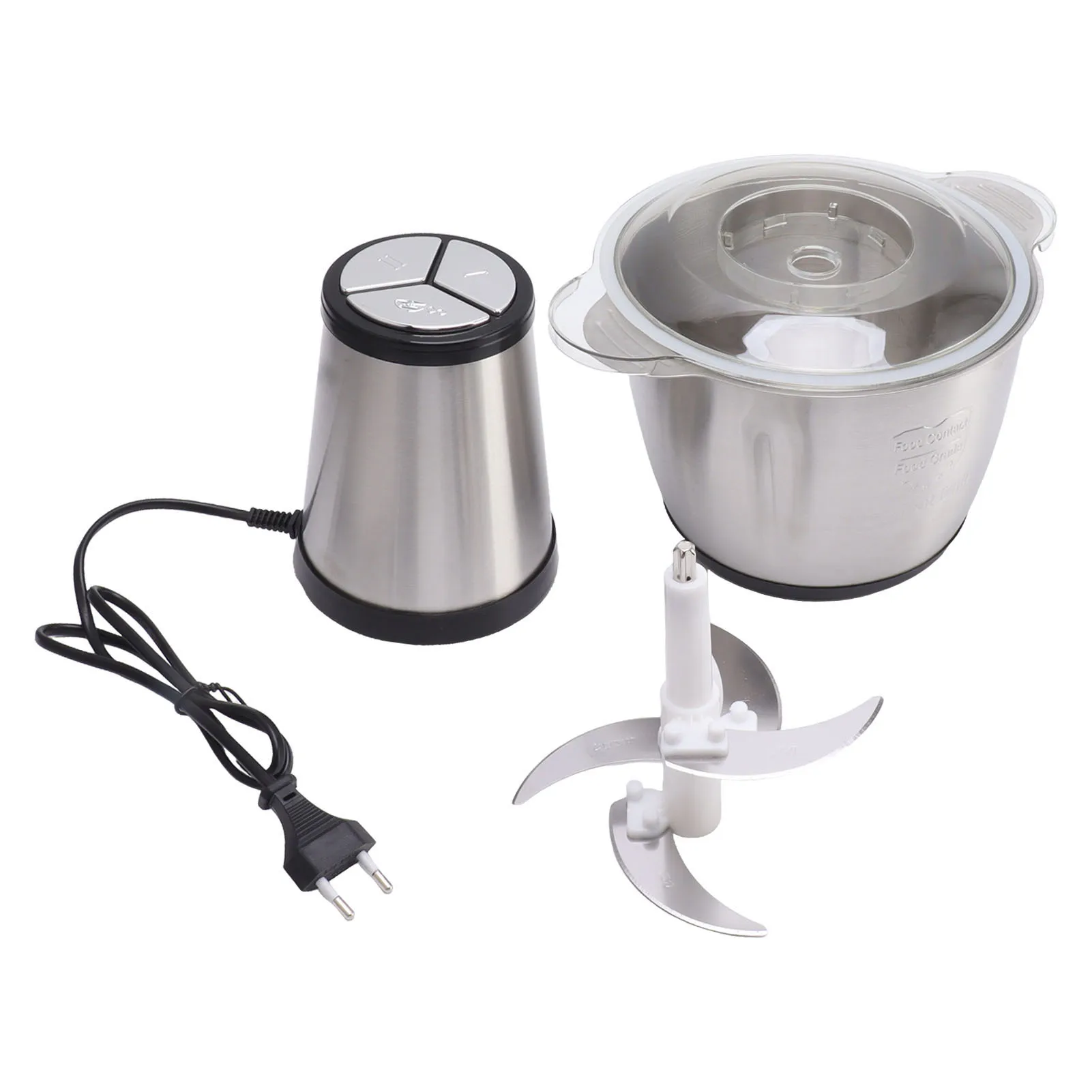 2L Electric Stainless Steel Meat Grinder Meat Blender Food Chopper for Meat,  Vegetables, Fruits and Nuts with Sharp Blades - AliExpress
