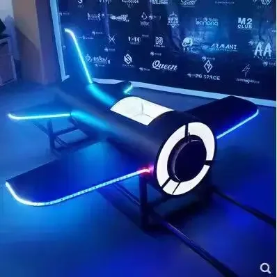 Rechargeable Black Rocket Champagne Presenter LED Belvedere Vodka Aircraft Carrier Glorifier Plane Chariot bottle service sign