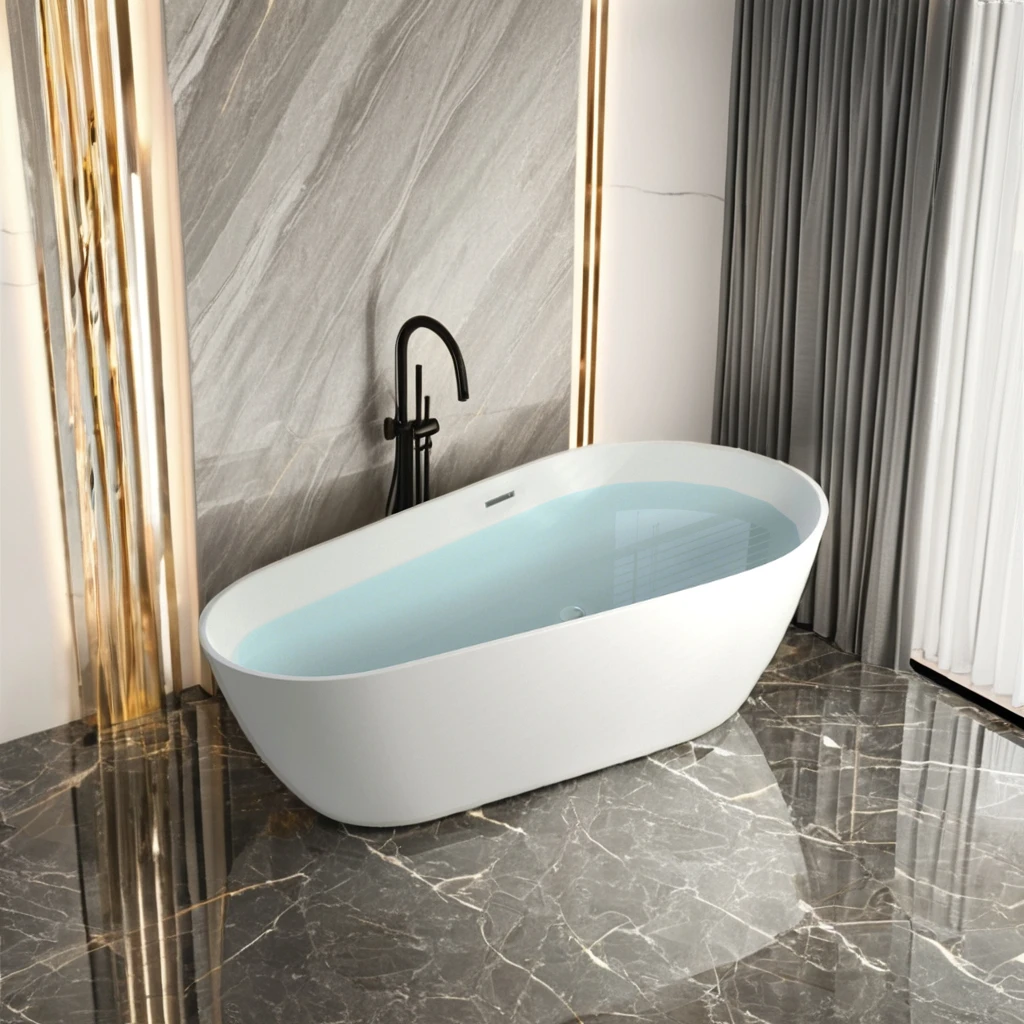 Hotel Project Bathtub Wholesale Indoor White Acrylic Freestanding Backyard Most Comfortable Minimalist Hot Tub With Overflow 5