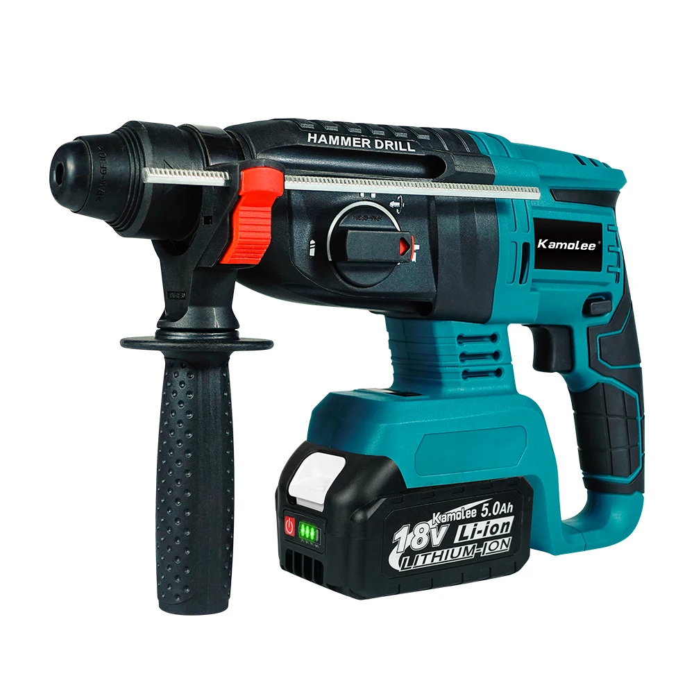 Electric Hammer Drill Electric Jackhammer Electric Grinder Drill Kamolee 2000W Brushless Cordless Rotary Hammer Drill 10600IPM Rechargeable For Makita Battery