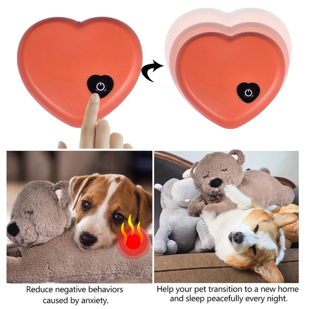 Kawaii Sheep Plush Dolls Toy Cute Soft Cartoon Plush Heartbeat Puppy Behavioral Training Toy Stuffed Animal Pillow for dogs 2