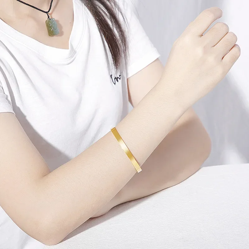 Metal Bracelet High-grade Women's Unisex Korean Fashion Couple Accessories Gifts Exquisite Crystal Luxury Bangles