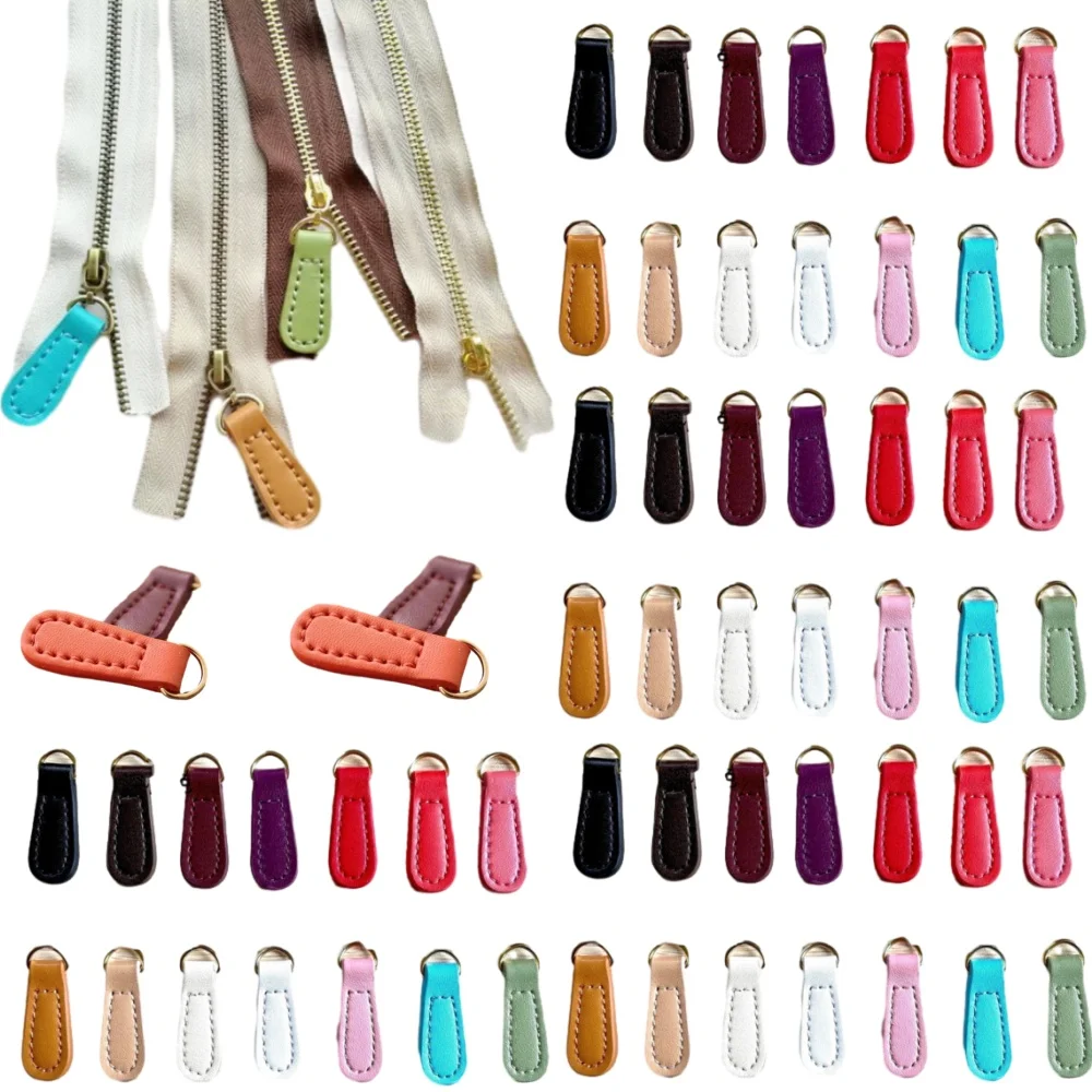 Leather Zipper Zip Puller Head Clothes Luggage Accessories Backpack Buckle Pendant Pull Tab Sewing Zipper Tab