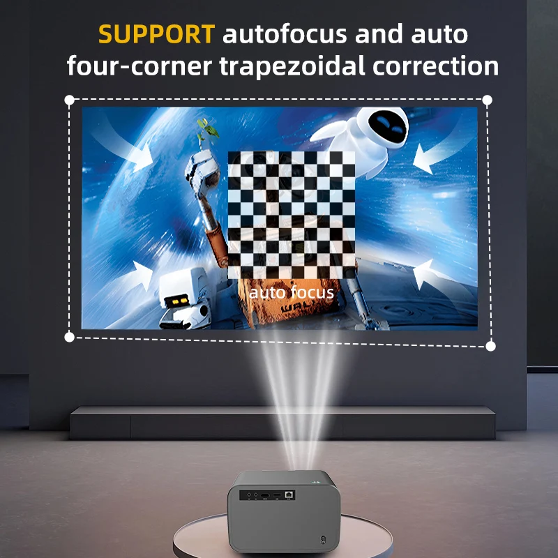 WZATCO P20 Android 13.0 Smart WiFi 6G 4K Full HD 1080P LCD LED Projector with Auto Focus for Home Theater RJ45 Included