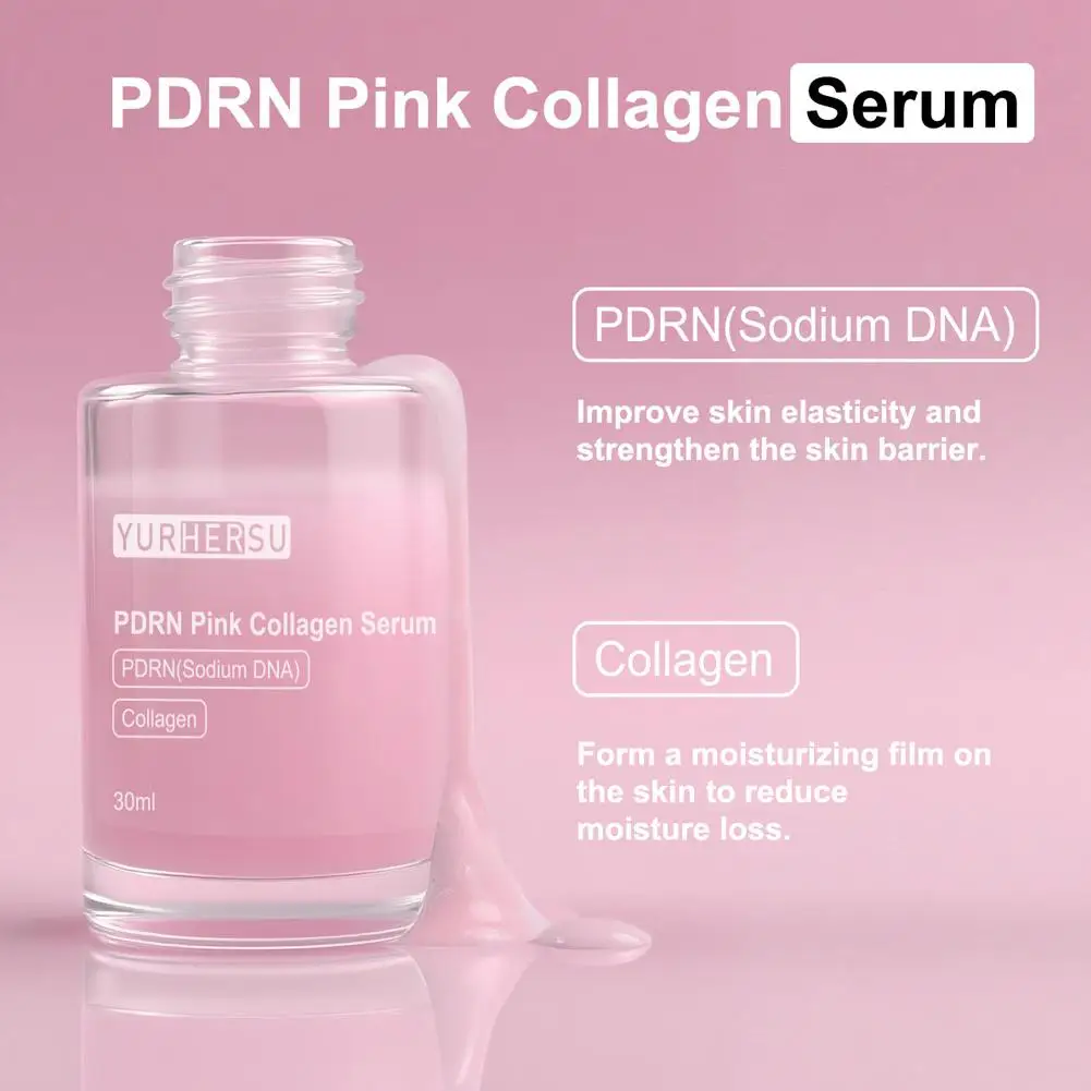 Siero Viso al Collagene Rassodante 30ml Essenza Idratante Nutriente Levigante Anti-Rughe Ringiovanente Anti-Età Rinfrescante Cura della Pelle - immagine 2