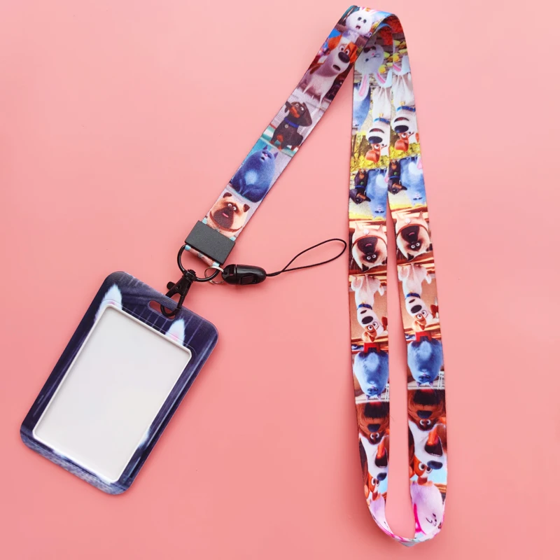 Lovely Pets Lanyard & ID Card Holder with Animal Designs – Badge Holder Neck Strap and Key Chain